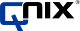 Das Firmenlogo von Qnix mit einem blauen stilisierten „Q“ und dem schwarzen Schriftzug „NIX“.